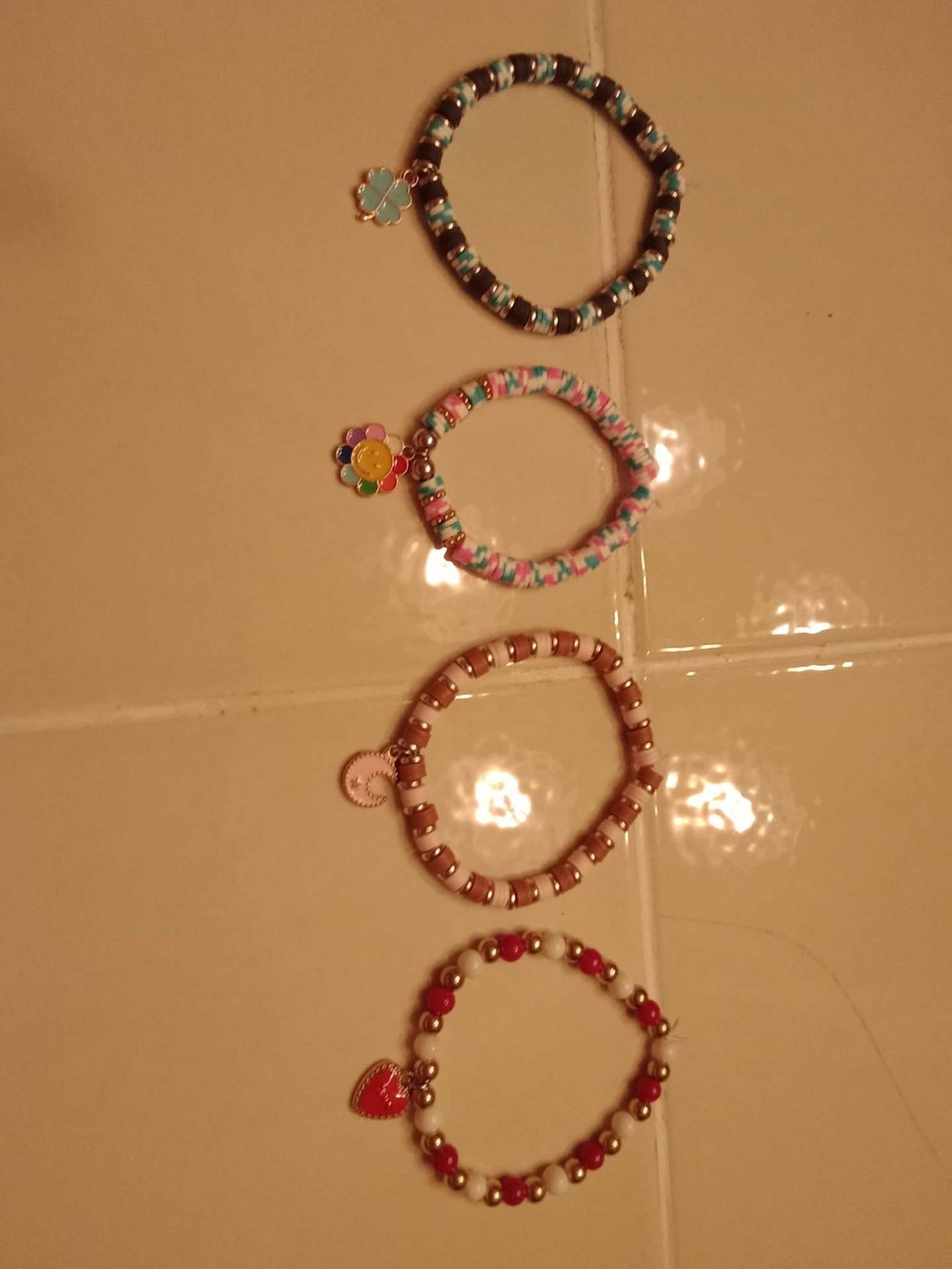 Clay Bead Charm Bracelets