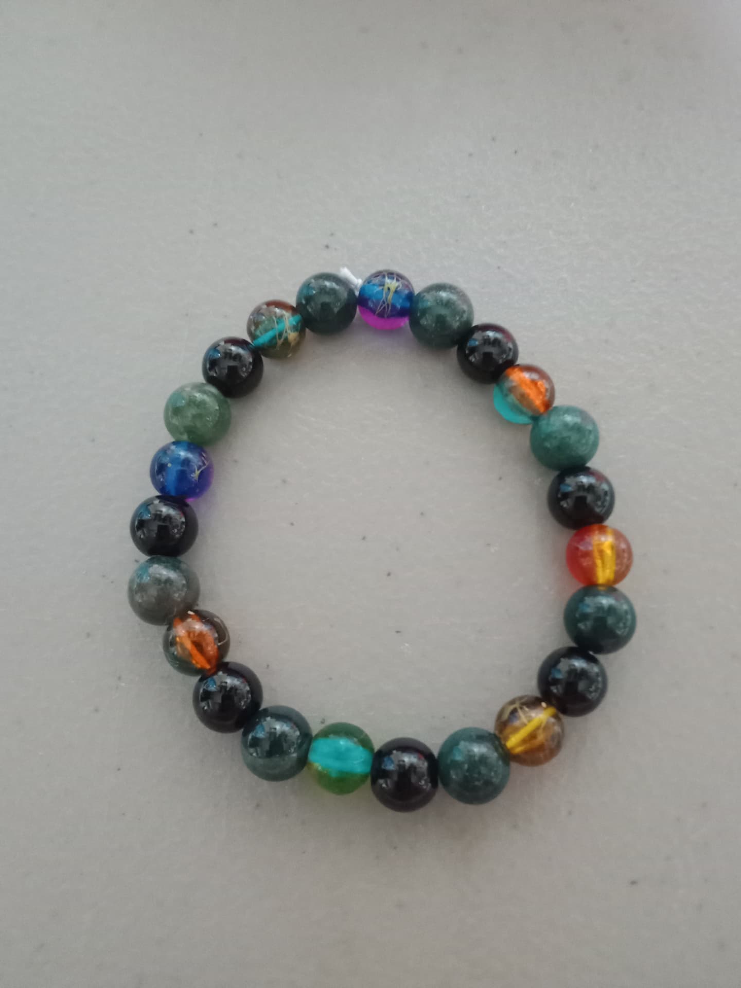 Dark Jewel Glass Bead Bracelet