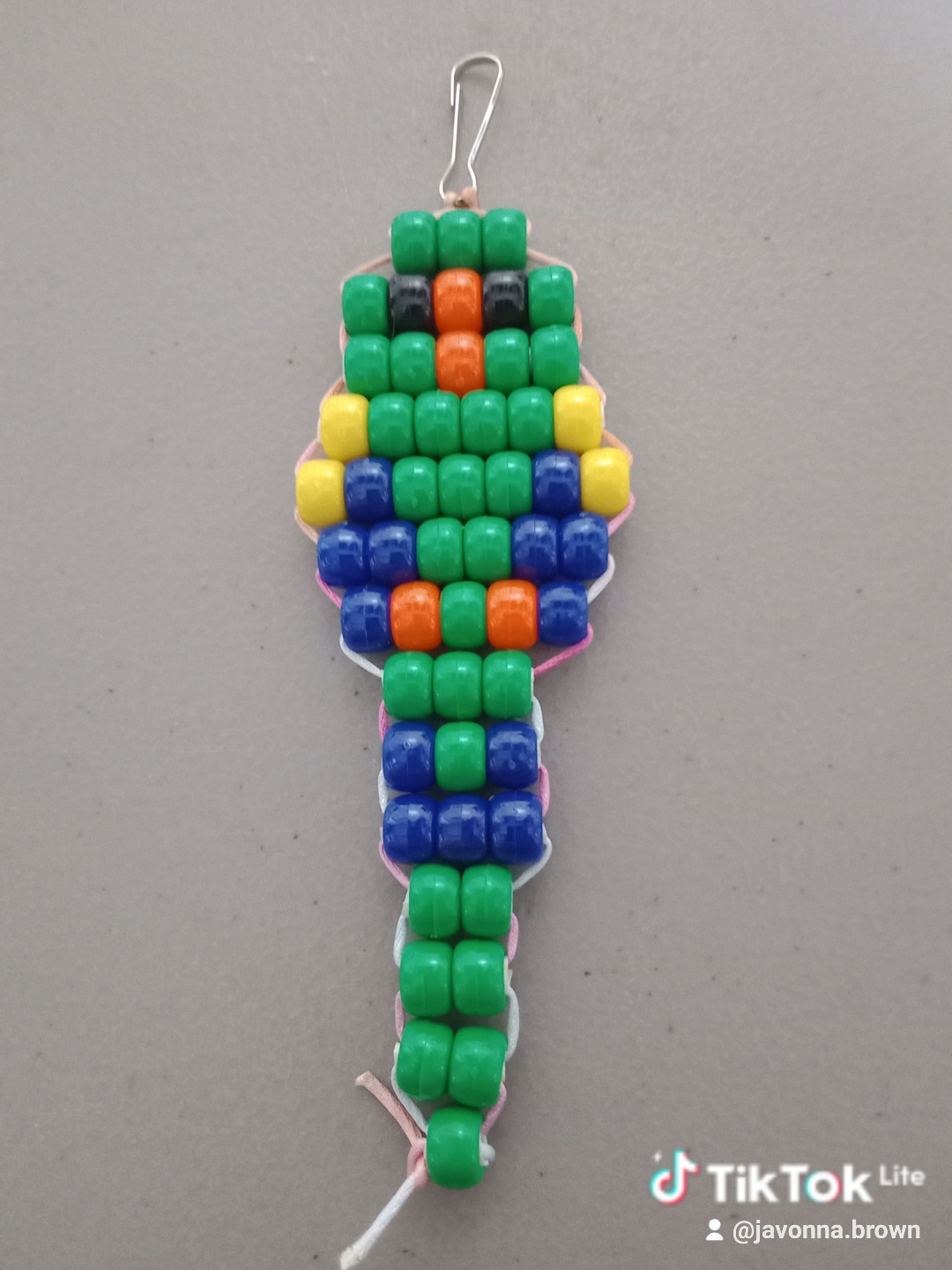 Parrot Pony Bead Keychain