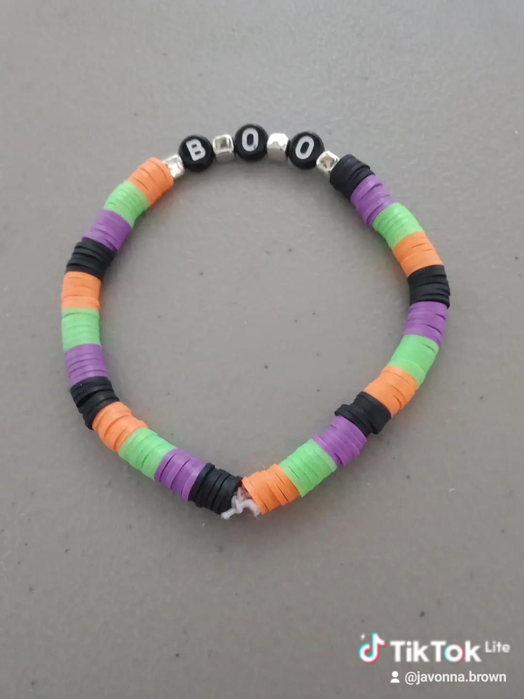 BOO Halloween Clay Bead Bracelet