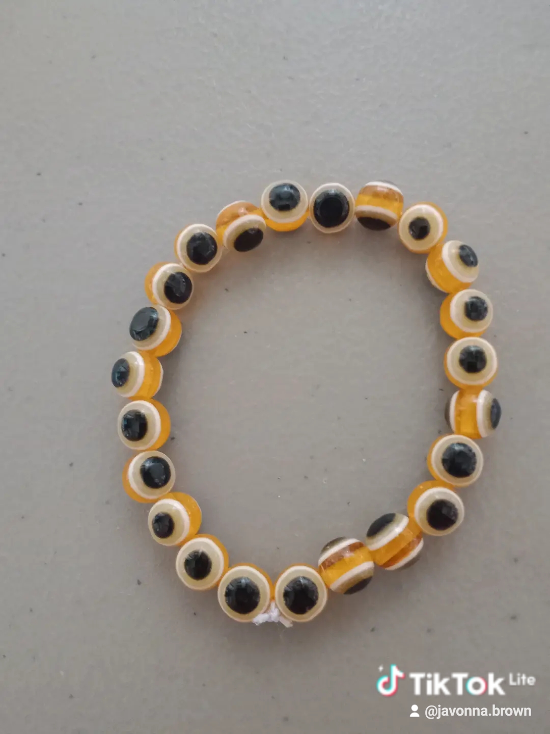 Amber Evil Eye Glass Bracelet