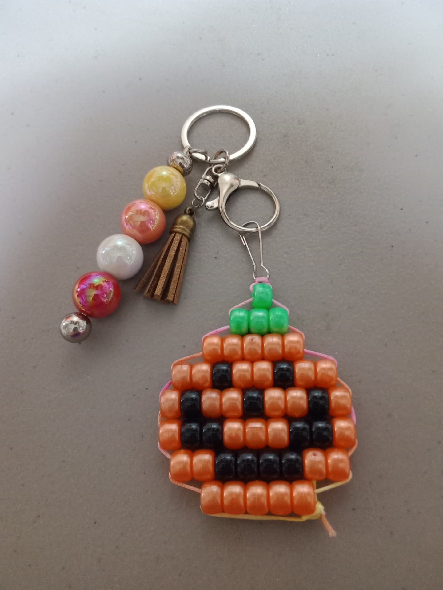Pumpkin Keychain & Bead Charm Set