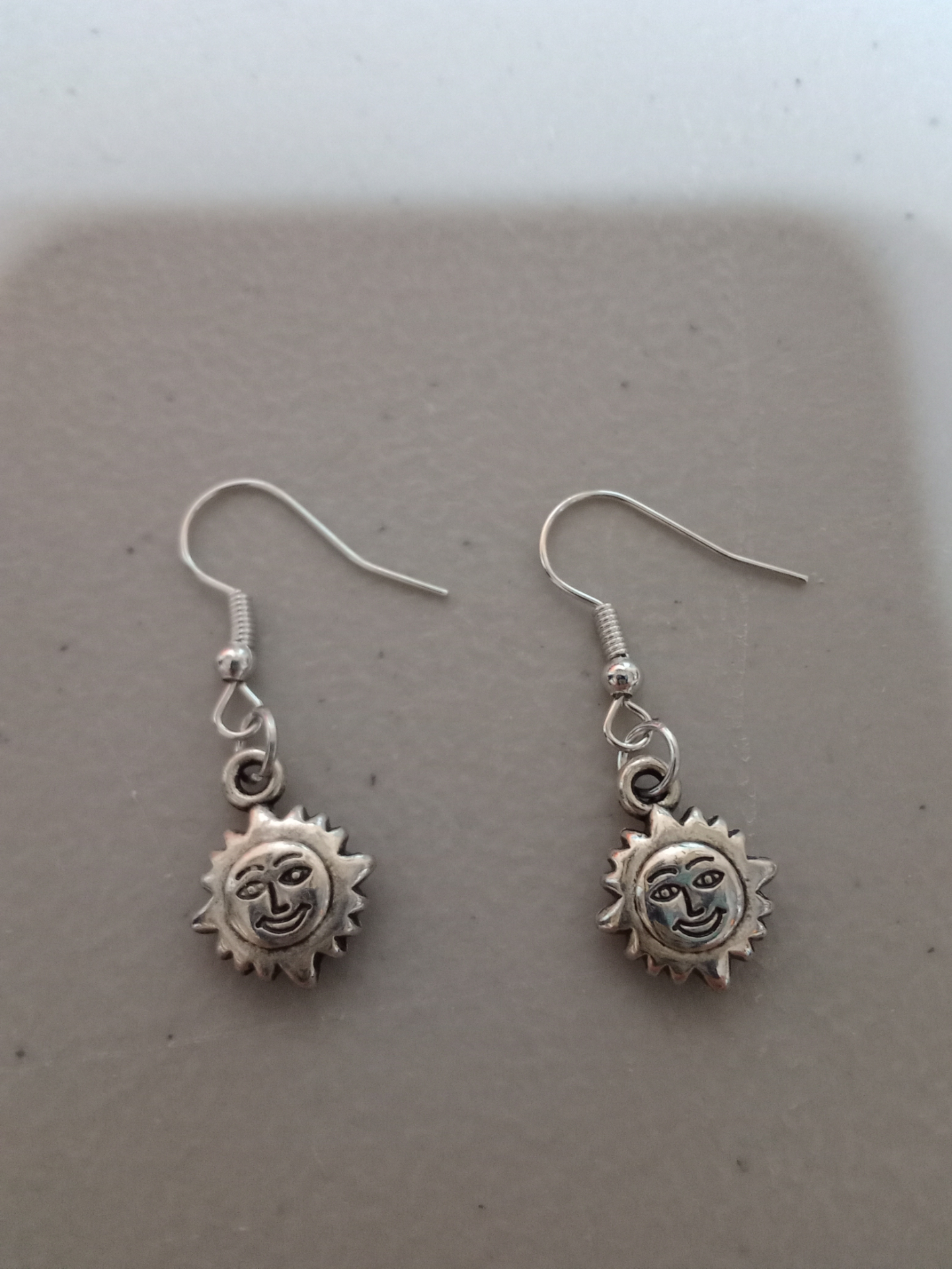 Silver Sun Dangle Earrings