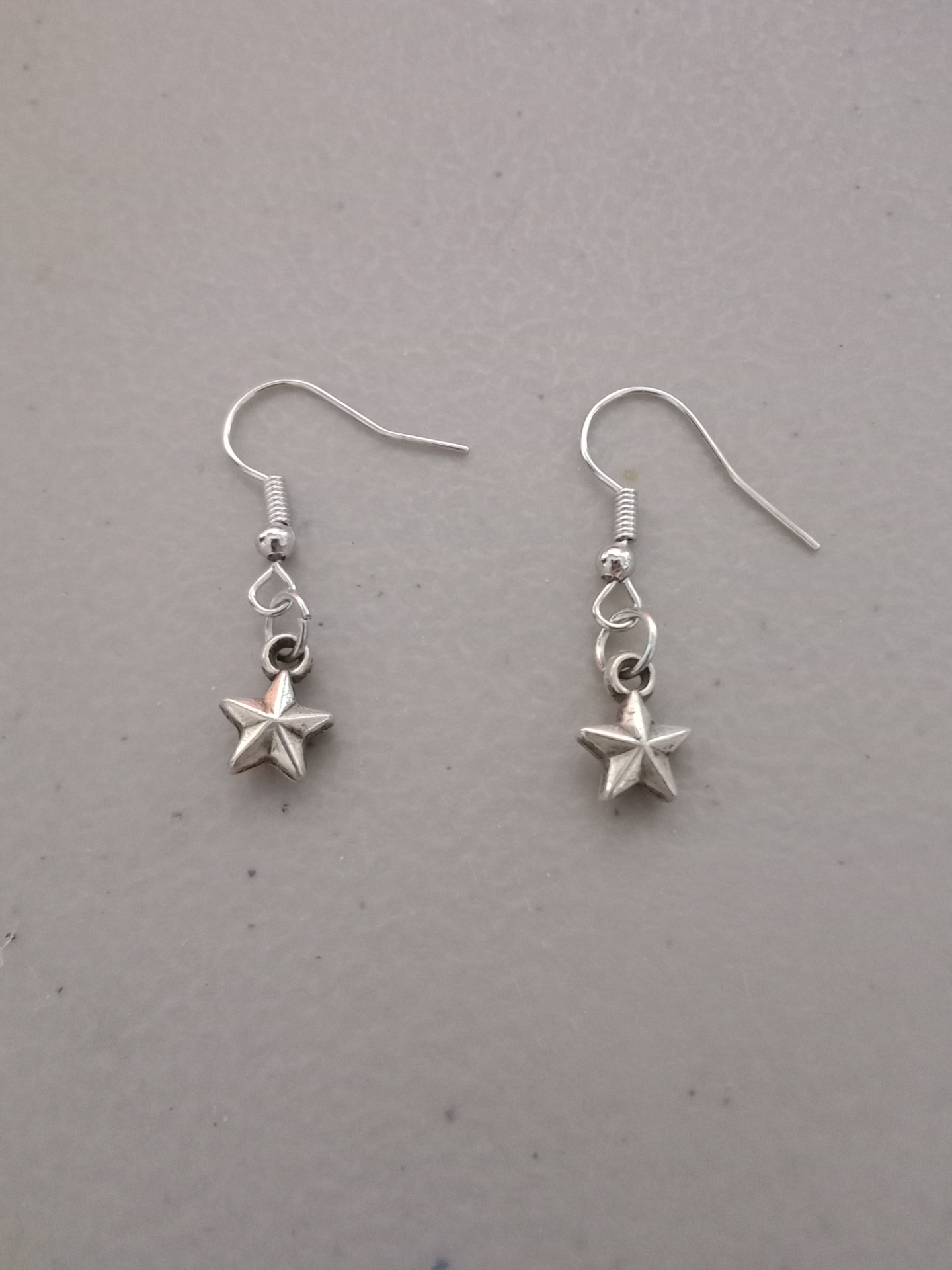 Silver Star Dangle Earrings