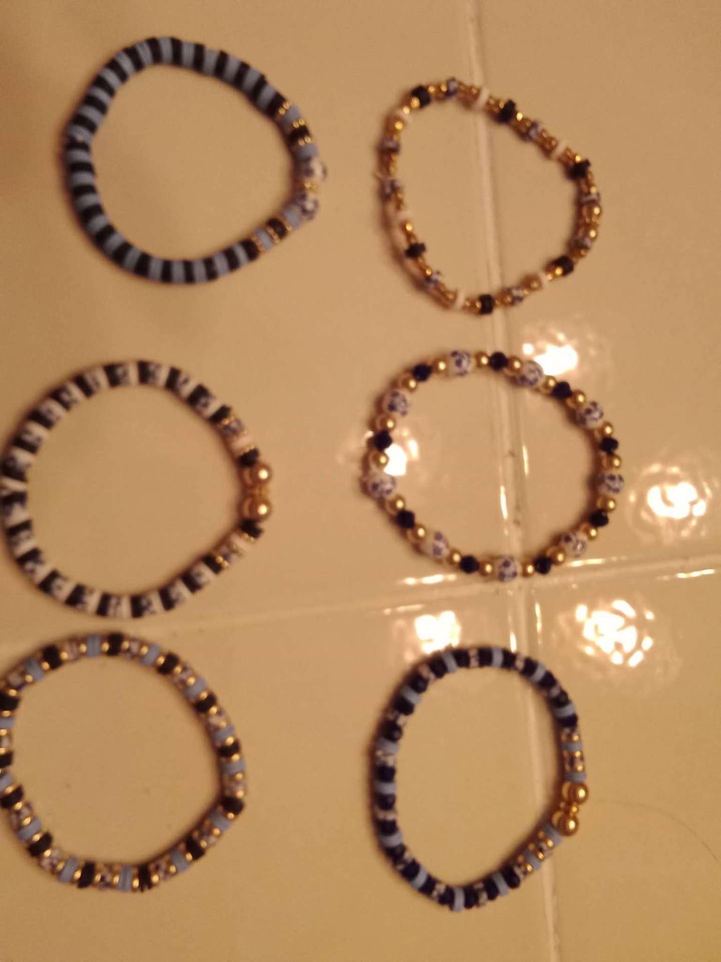 Navy & Gold Stackable Bracelet Set