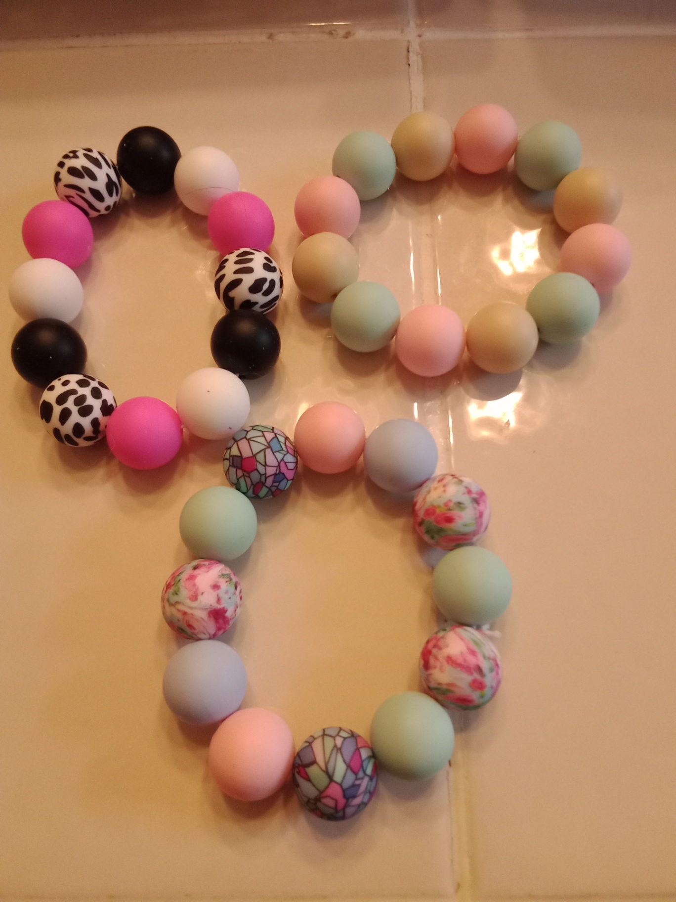 Silicone Bead Bracelet Set
