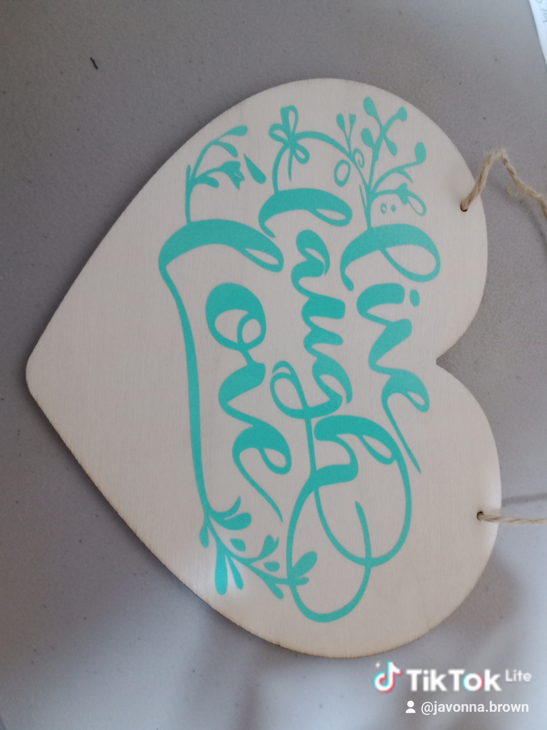 Live Laugh Love Wood Heart Sign
