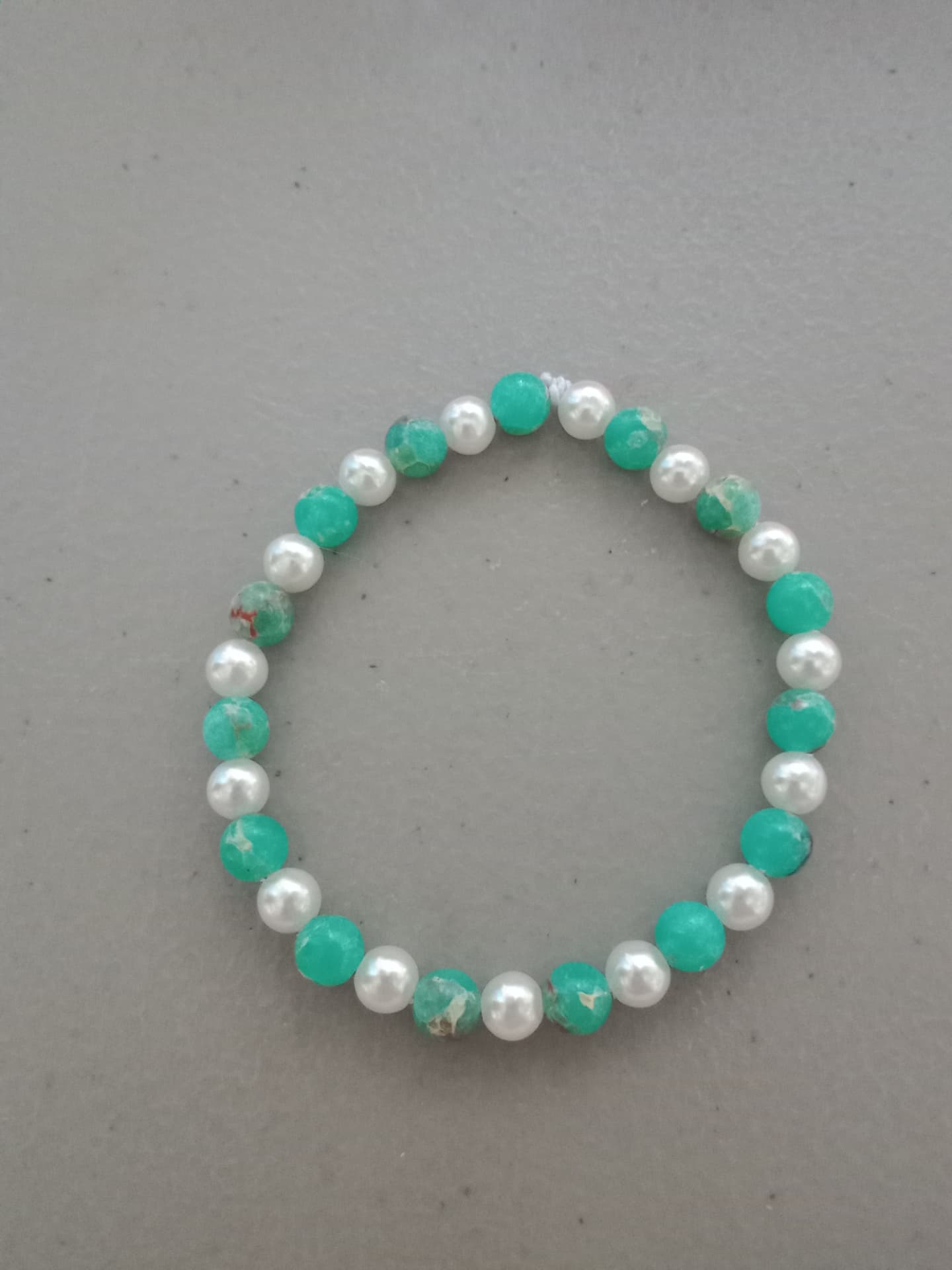 Turquoise & Pearl Bead Bracelet