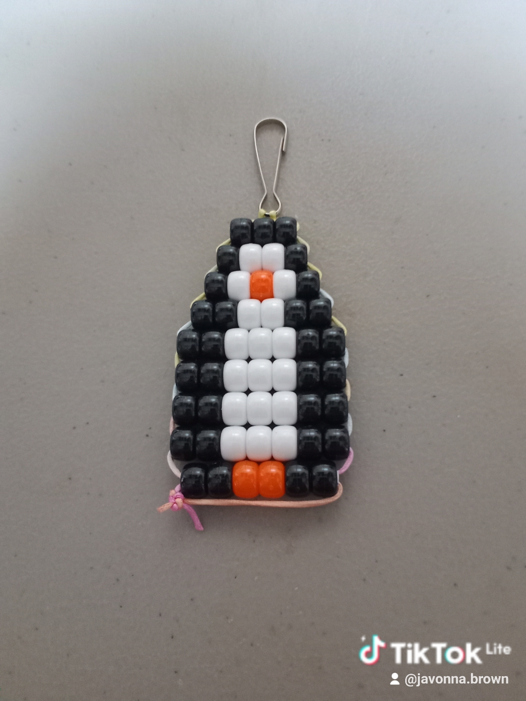Penguin Pony Bead Keychain