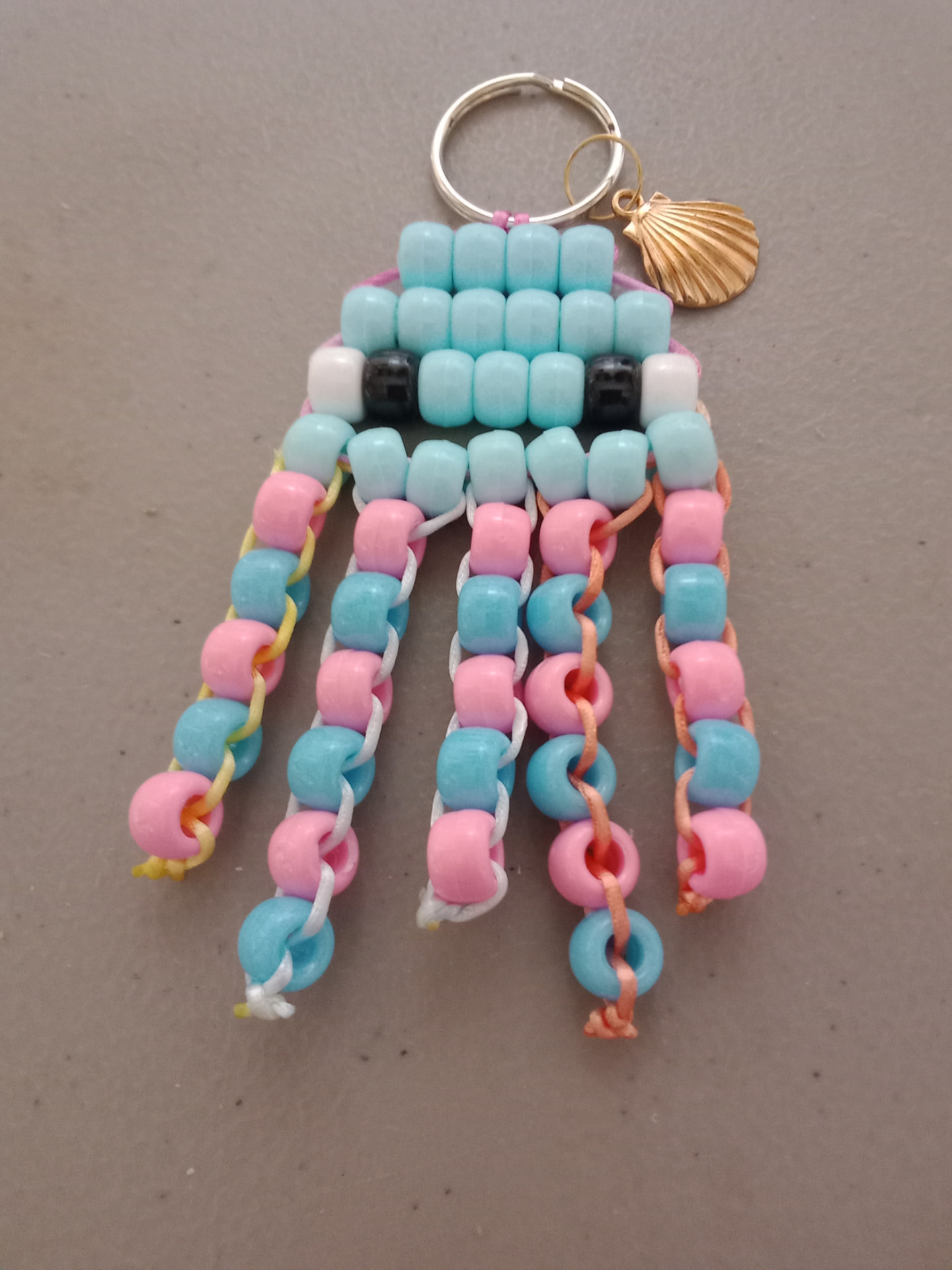 Jellyfish Pony Bead Keychain