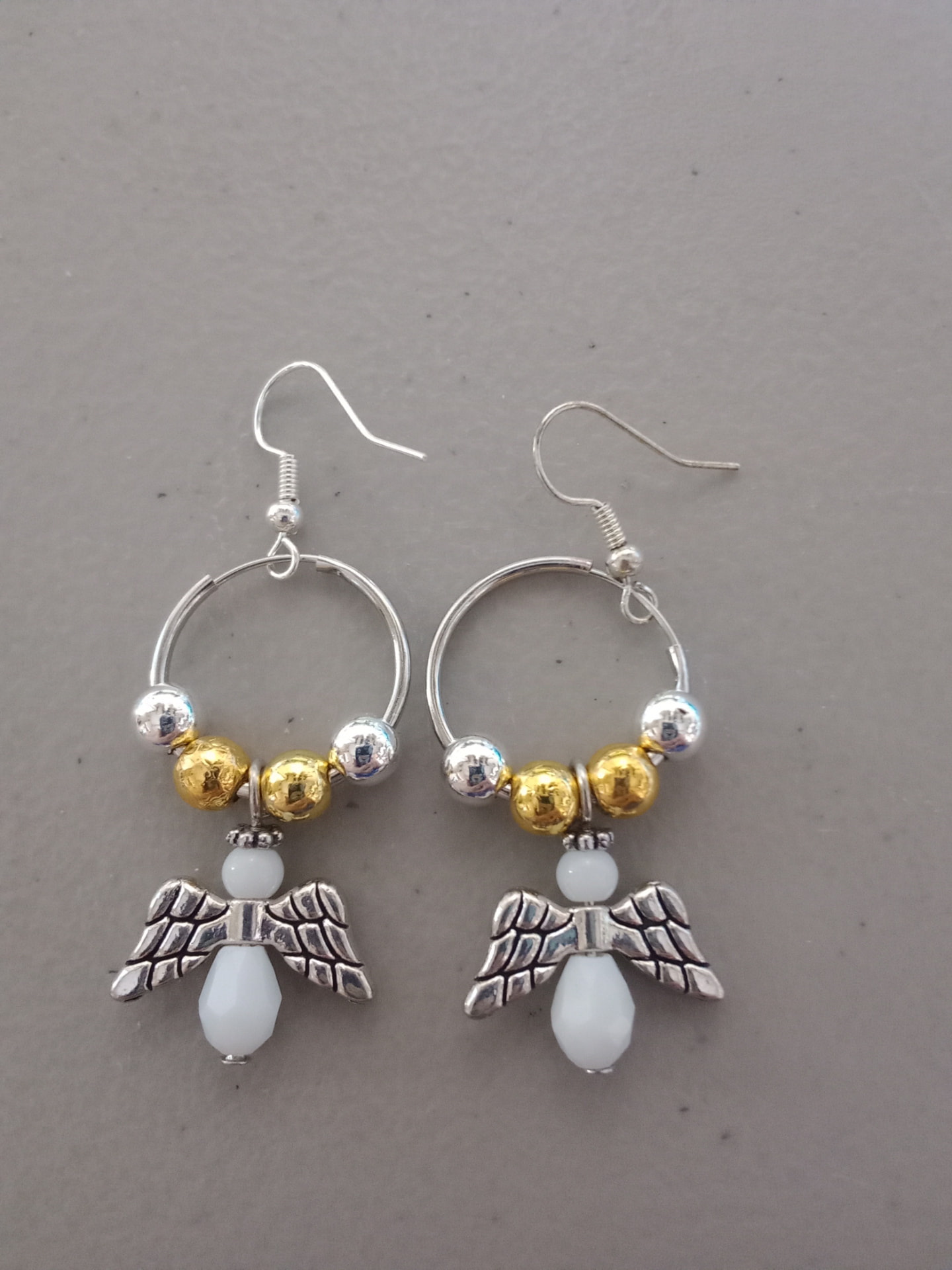 Angel Charm Hoop Earrings