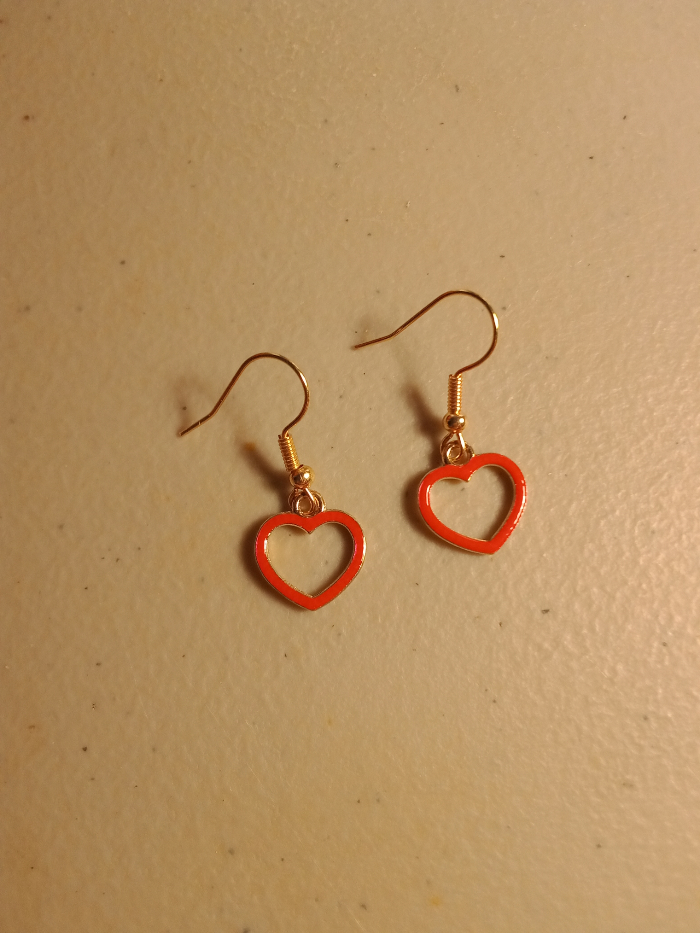 Red Heart Enamel Earrings