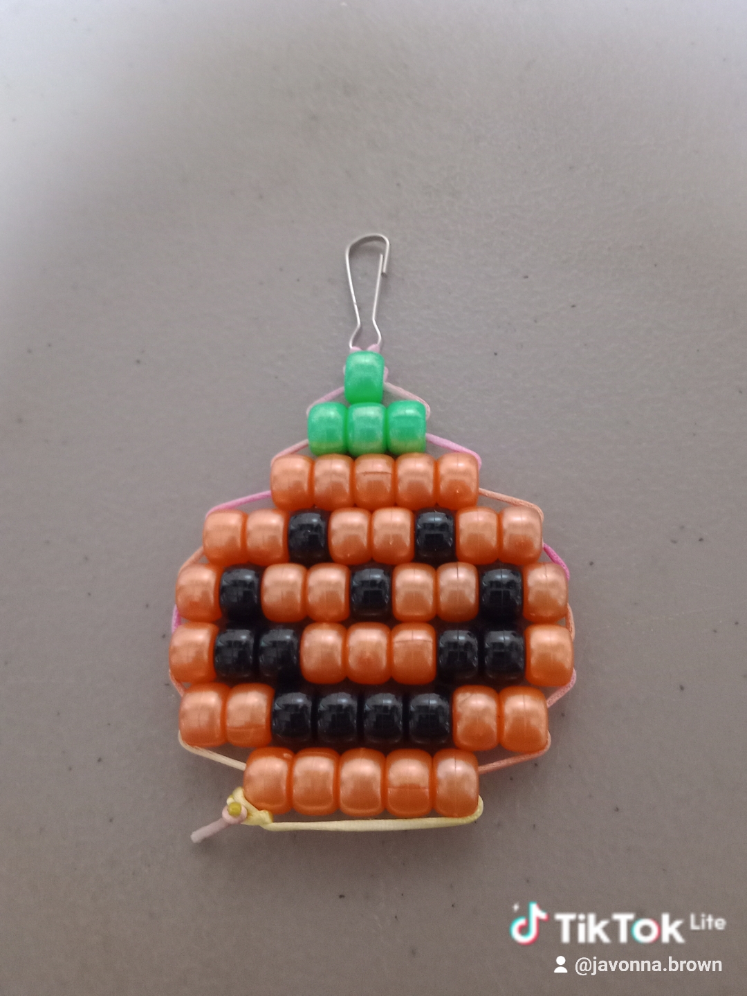 Pumpkin Pony Bead Keychain