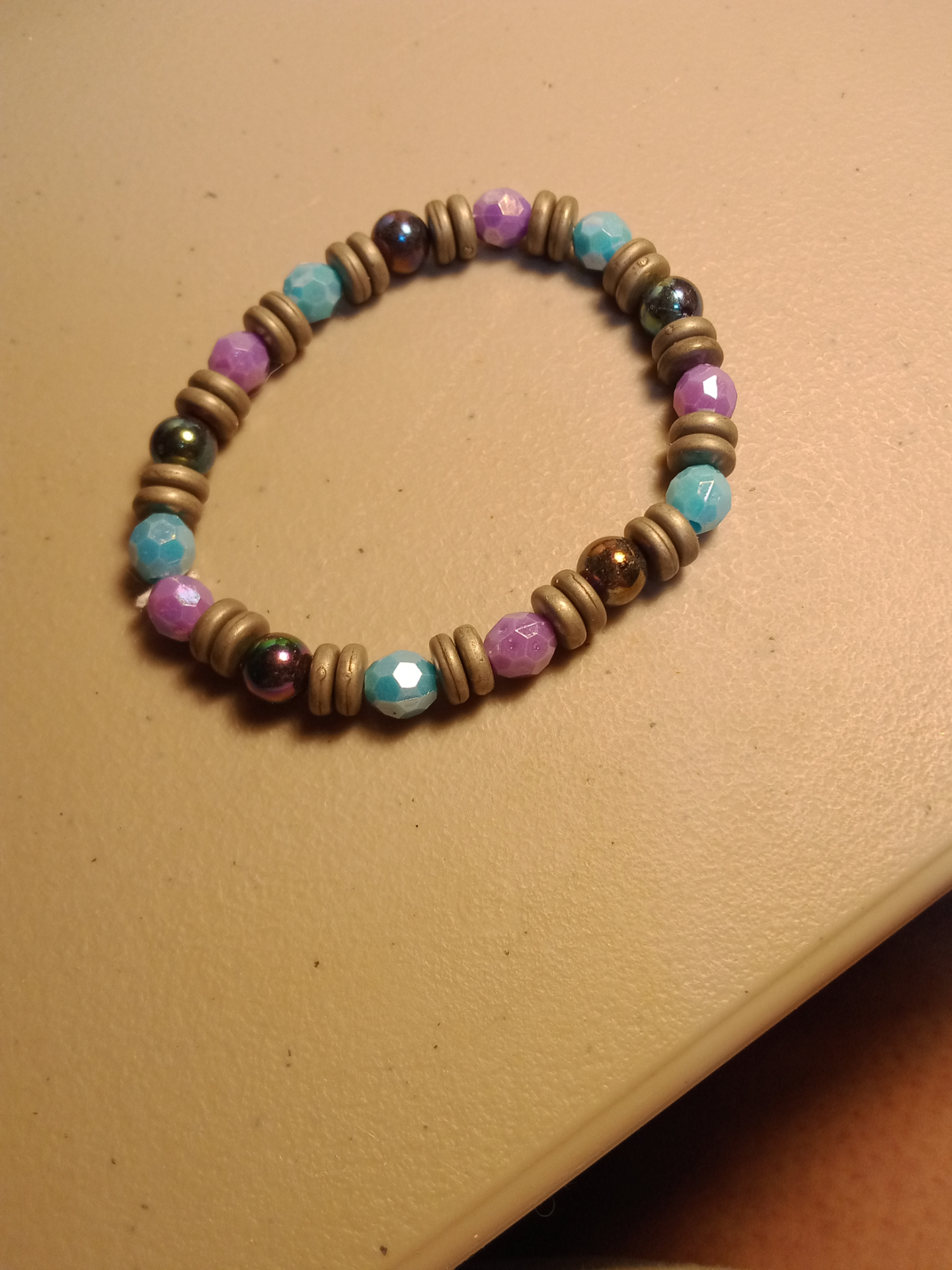 Purple & Teal Crystal Bracelet