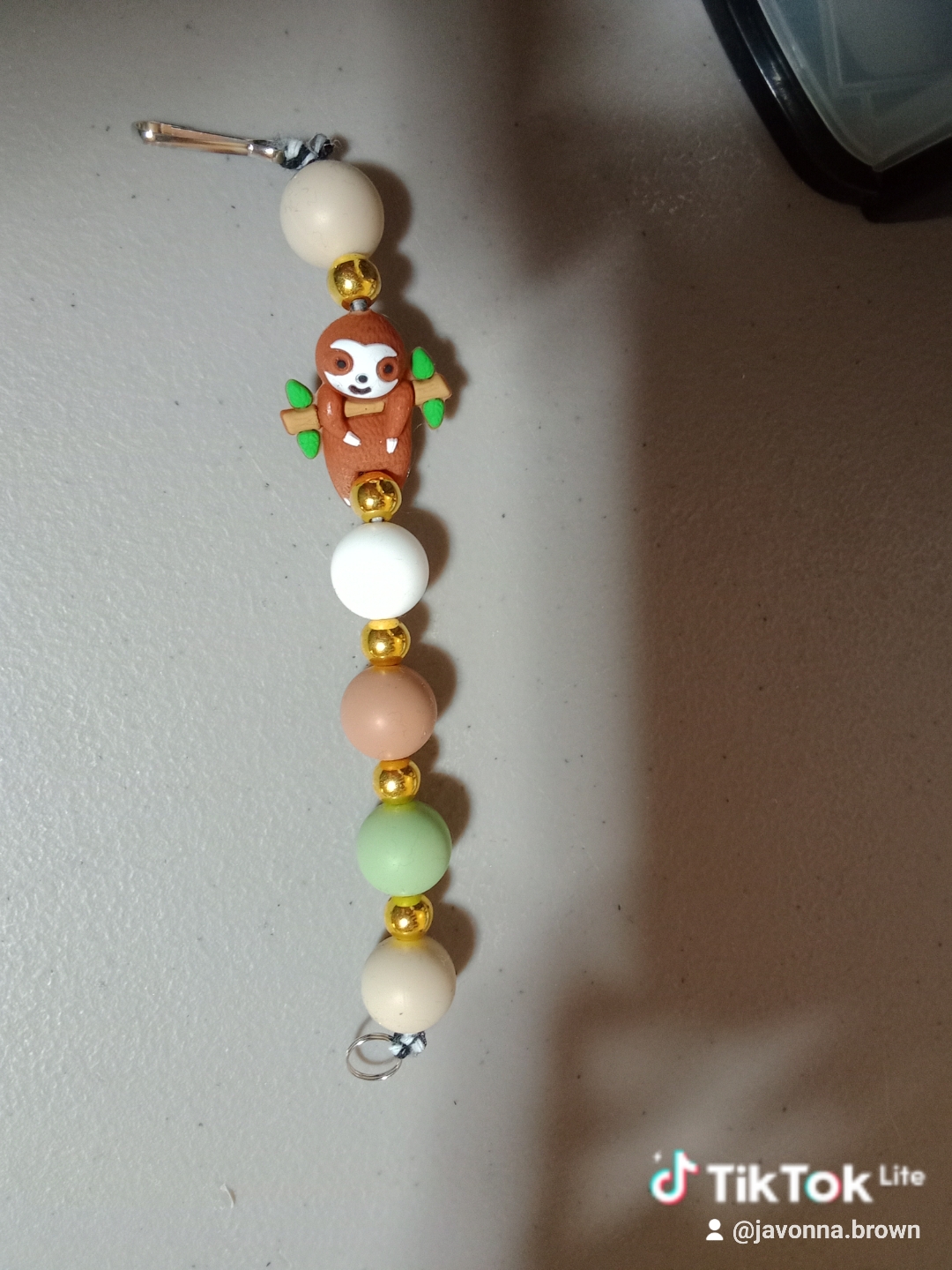 Sloth Clay Charm Clip